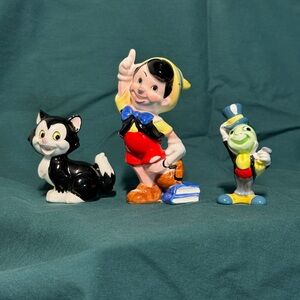 Collectable Vintage Disney Pinocchio, Jiminy Cricket and Figaro Figurines